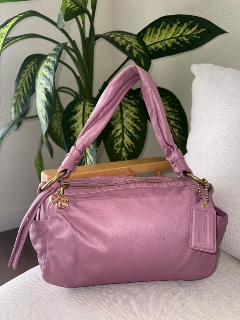 Coach Parker VTG Barbie Pink Shoulder Y2K Leather Shoulder HandBag Purse #13442